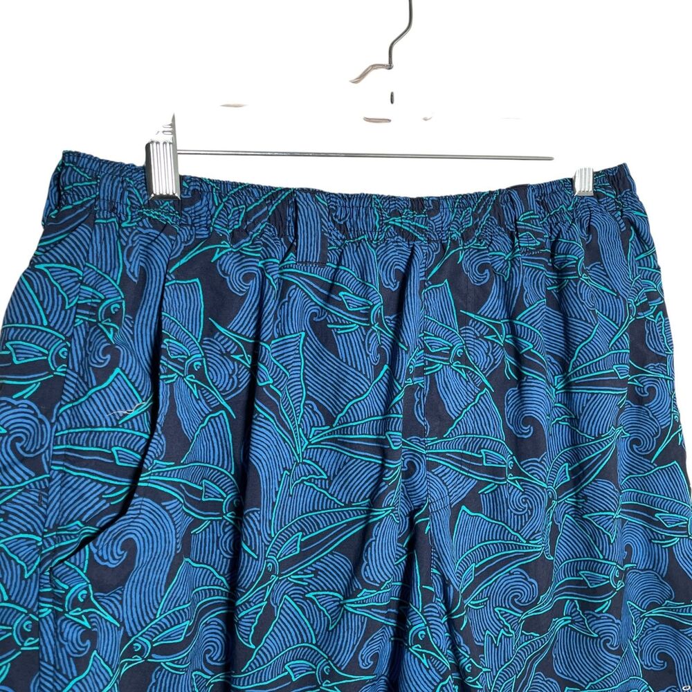 Columbia Swim Shorts Men's Large Blue Printed Line Trunks Bathing Suit - Picture 2 of 10
